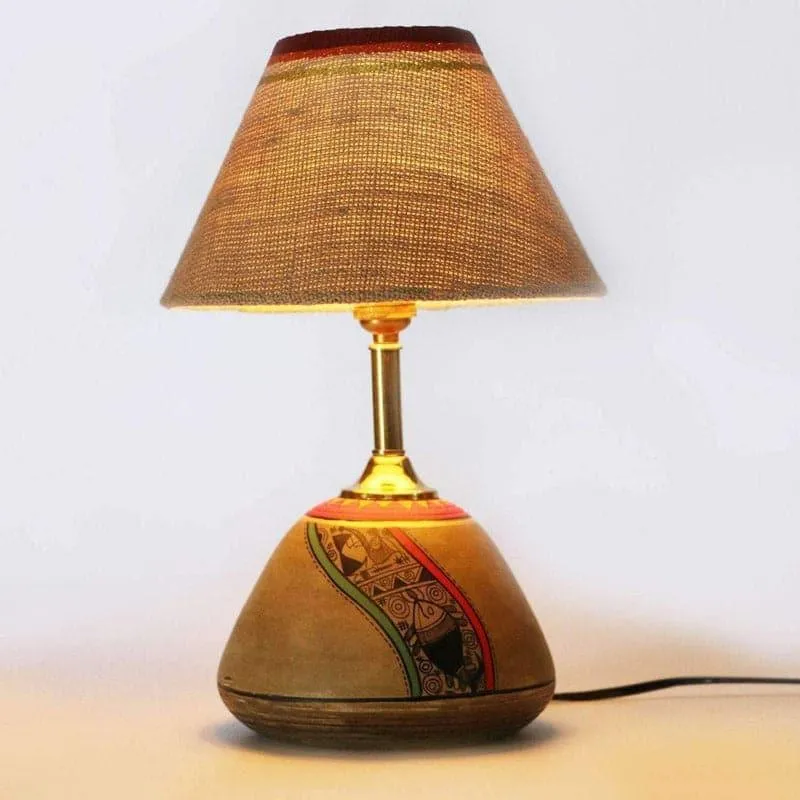 Saafira Terracotta Fabric Table Lamp - Multicolor media 3