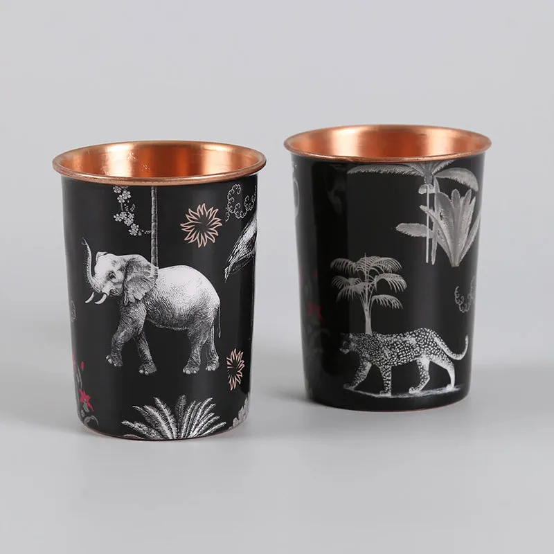 India Circus Fauna Copper Bottle With Glasses (950 mL/400 mL) - Three Piece Set media 4