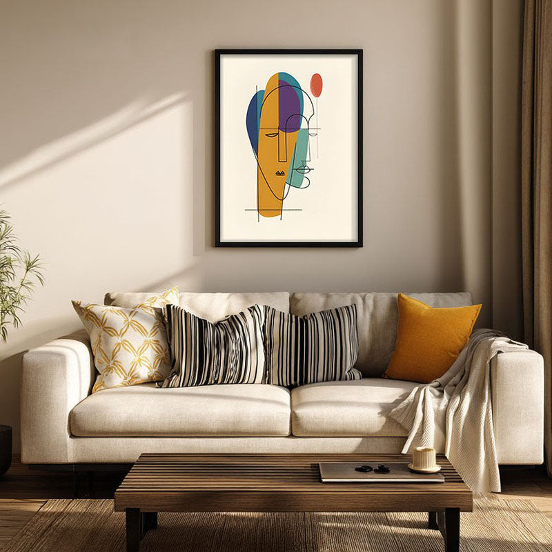 Line Of Thought Framed Canvas Wall Painting