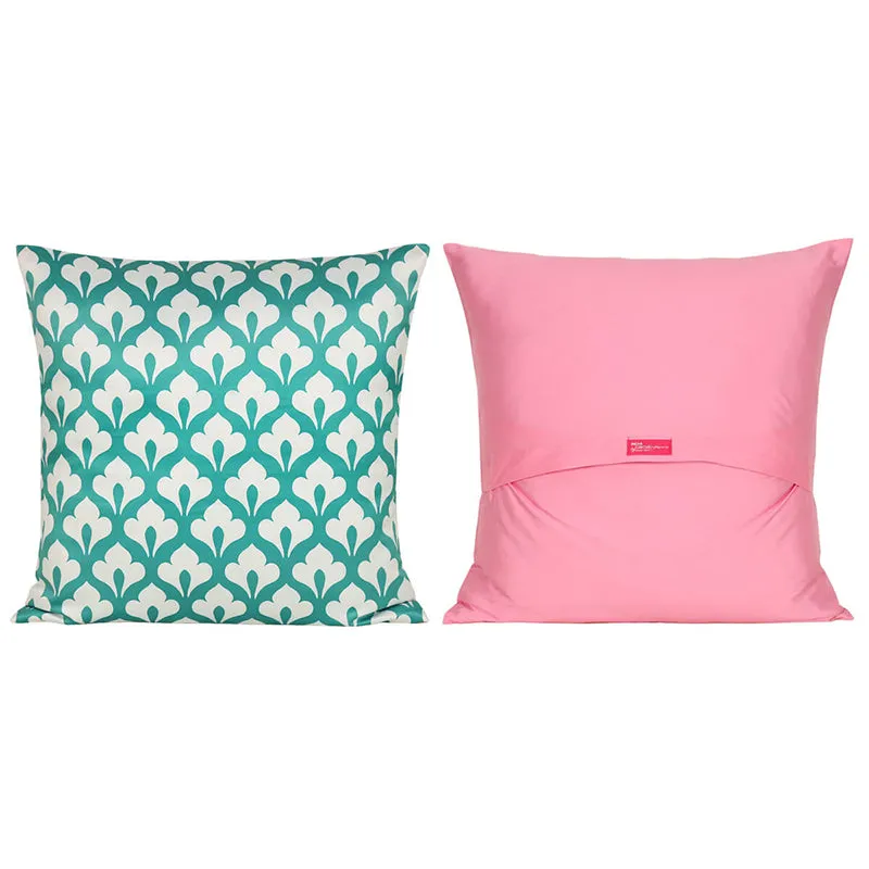 India Circus Blushing Printed Velvet Cushion Cover - Set Of Five media 3