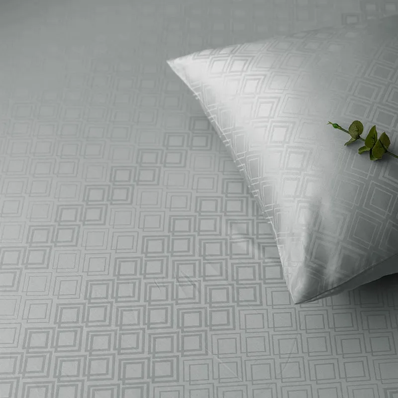 Diamond Dazz Jacquard Pillow Cover (Light Grey) - Set Of Two media 4