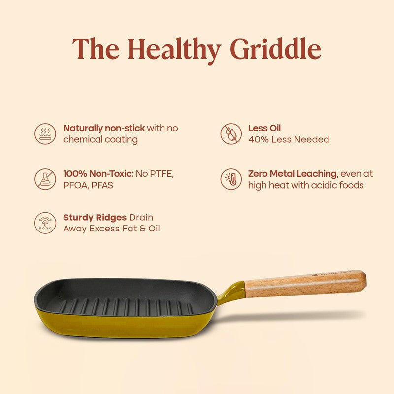 Cumin Co Enamel Cast Iron Grill Pan - 1200 mL media 5