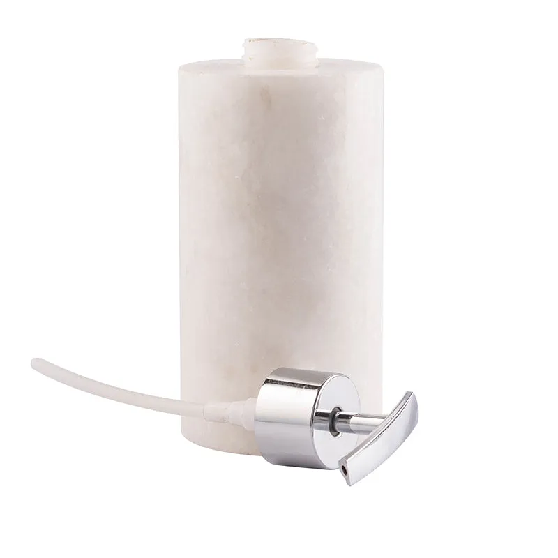 Alabaste Marble Soap Dispenser - White & Silver media 6