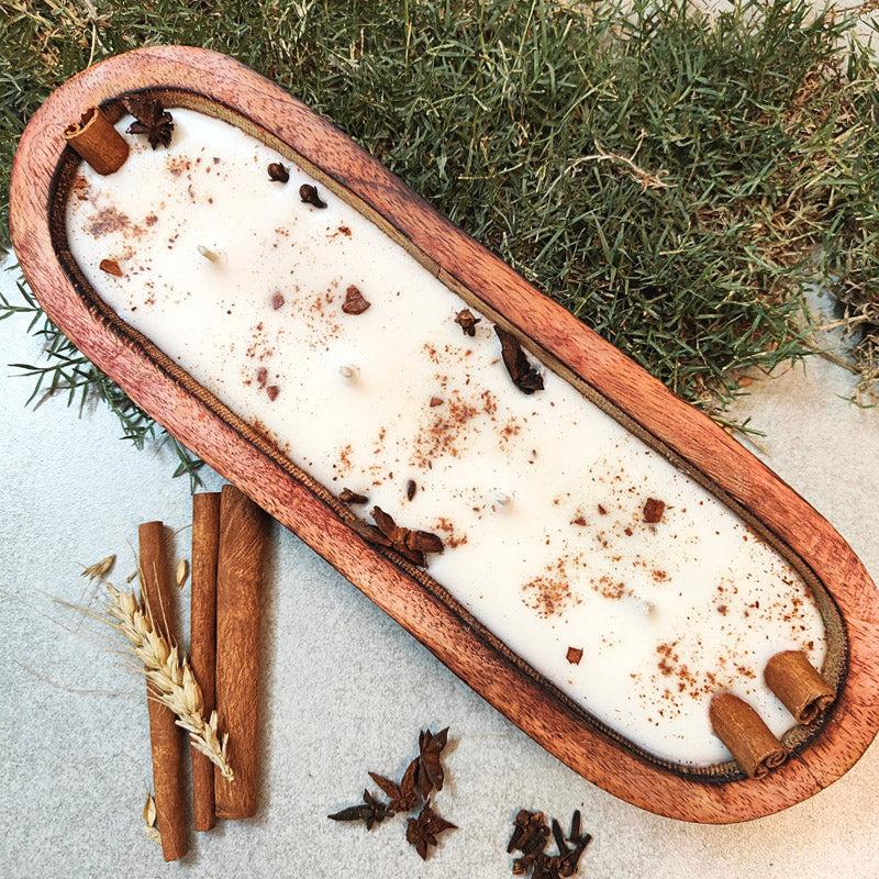 Imtthiya Cinnamon Scented Candle In Wooden Box media 3