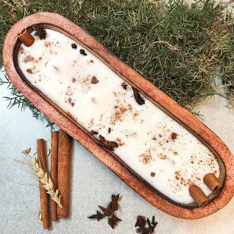 Imtthiya Cinnamon Scented Candle In Wooden Box media 3