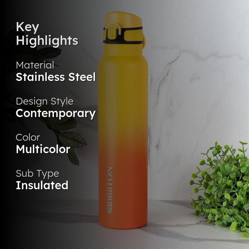 Magi Hot & Cold Thermos Water Bottle (Yellow & Orange) - 1000 mL media 2