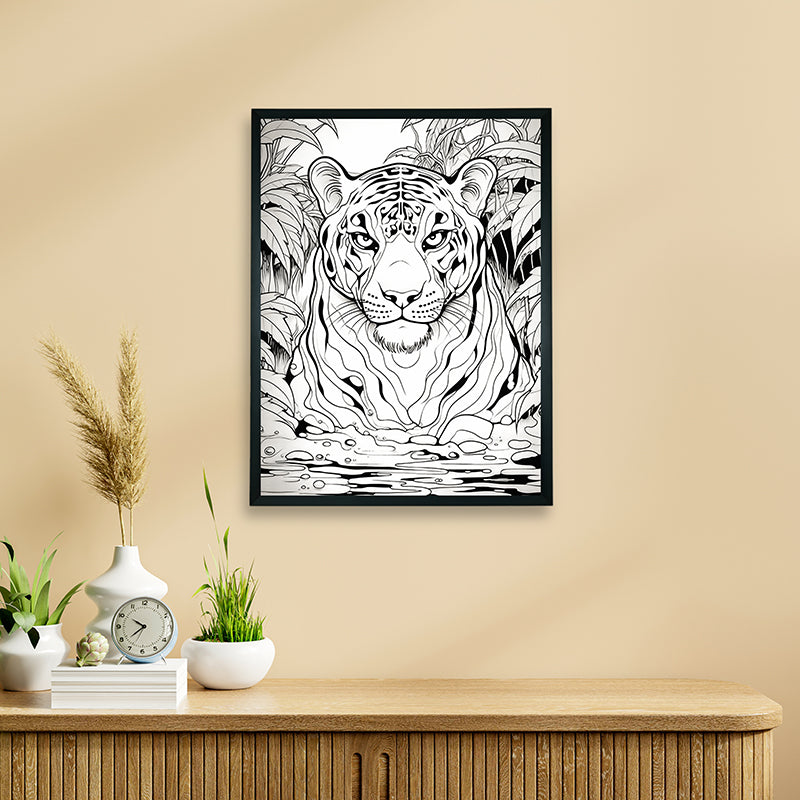 Tiger Sketch Canvas Wall Art