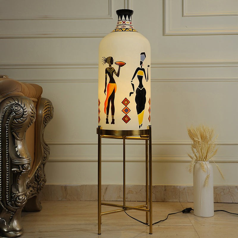 Brio Stand Hand Painted Metal & Glass Floor Lamp media 3