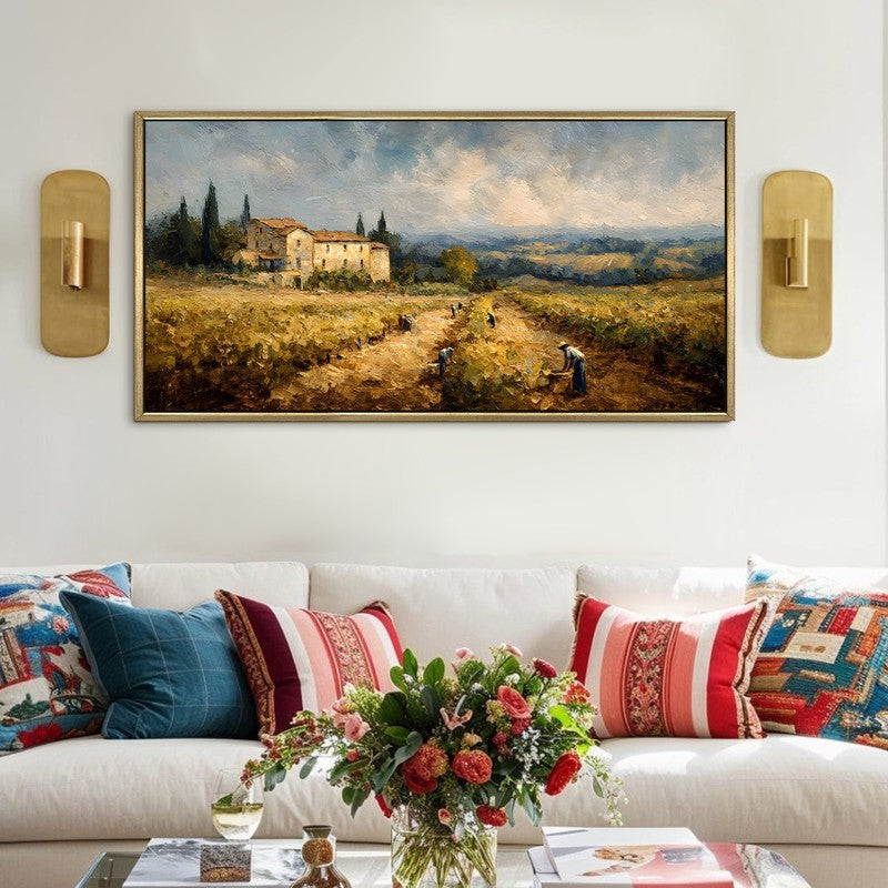 Goldenland Canvas Wall Painting With Frame
