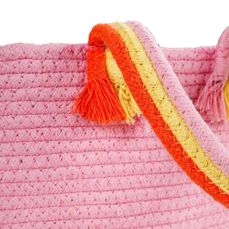 Tidy Twist Cotton Storage Basket Pink media 5