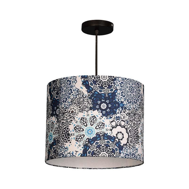 Vivid Blue Fabric Ceiling Lamp- Large media 4