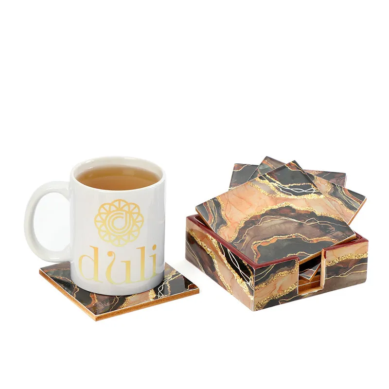 Marbled Earth Coaster - Seven Piece Set media 5