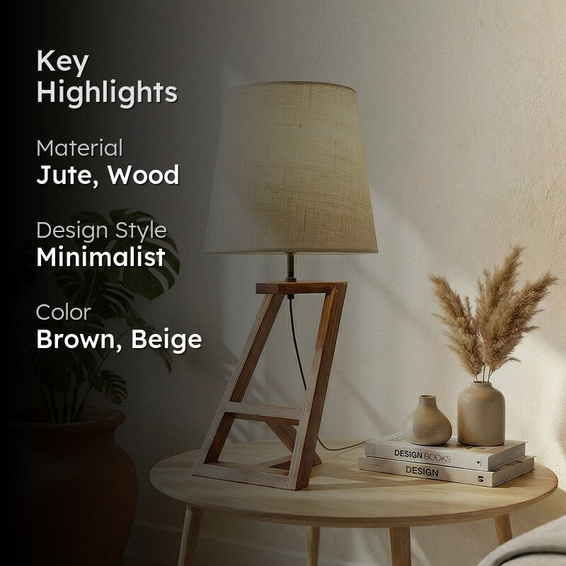 Julis Jute Table Lamp - Brown,Beige media 2