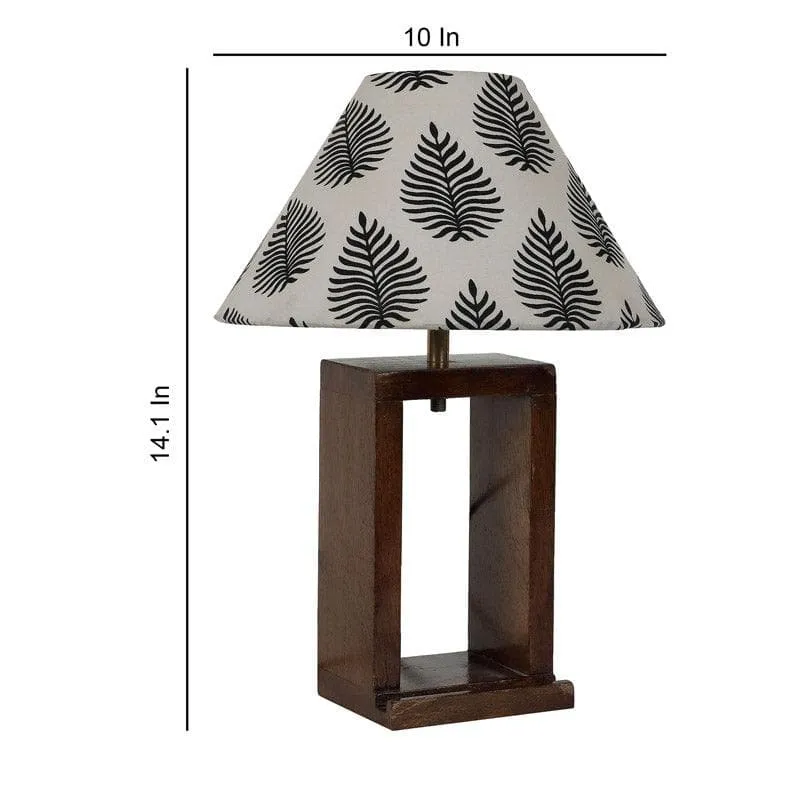 Floro Recto Fabric Table Lamp - White,Brown media 5