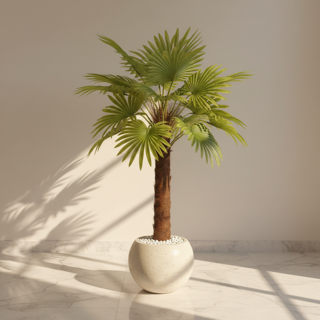 Artificial Fan Palm Plant Without Pot - 4 Feet