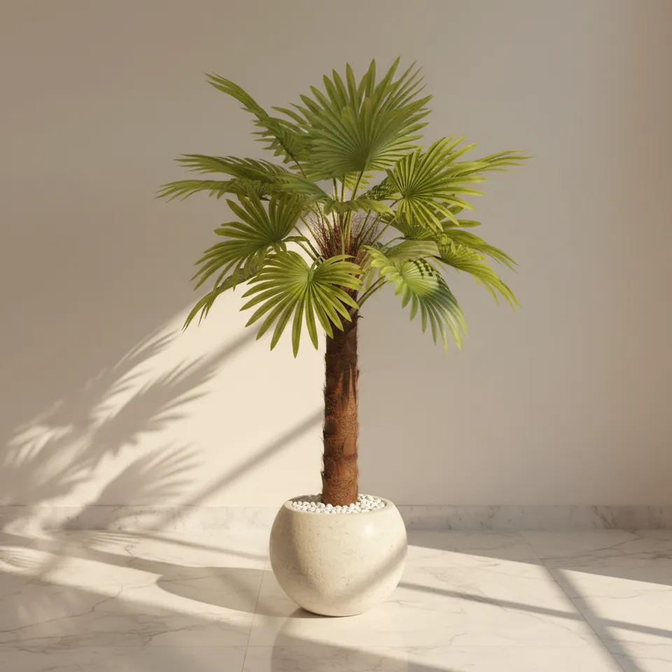 Artificial Fan Palm Plant Without Pot - 4 Feet media 1
