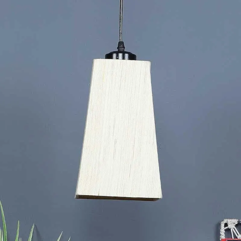 WarmGlow Trapeze Fabric Ceiling Lamp - White media 4