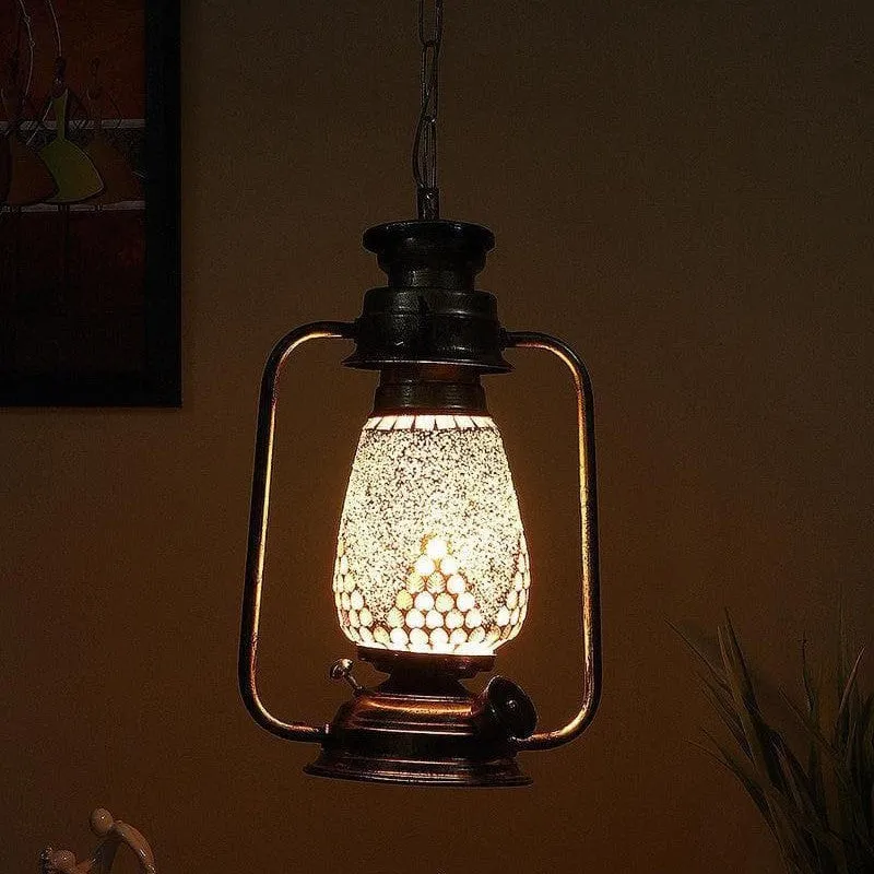 Haveli Style Glass Ceiling Lamp media 1