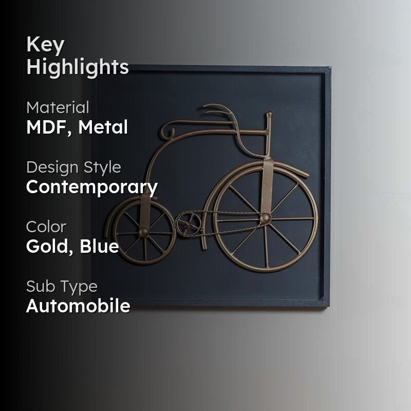 Muted Gold Retro Metal Bicycle Wall Accent media 2