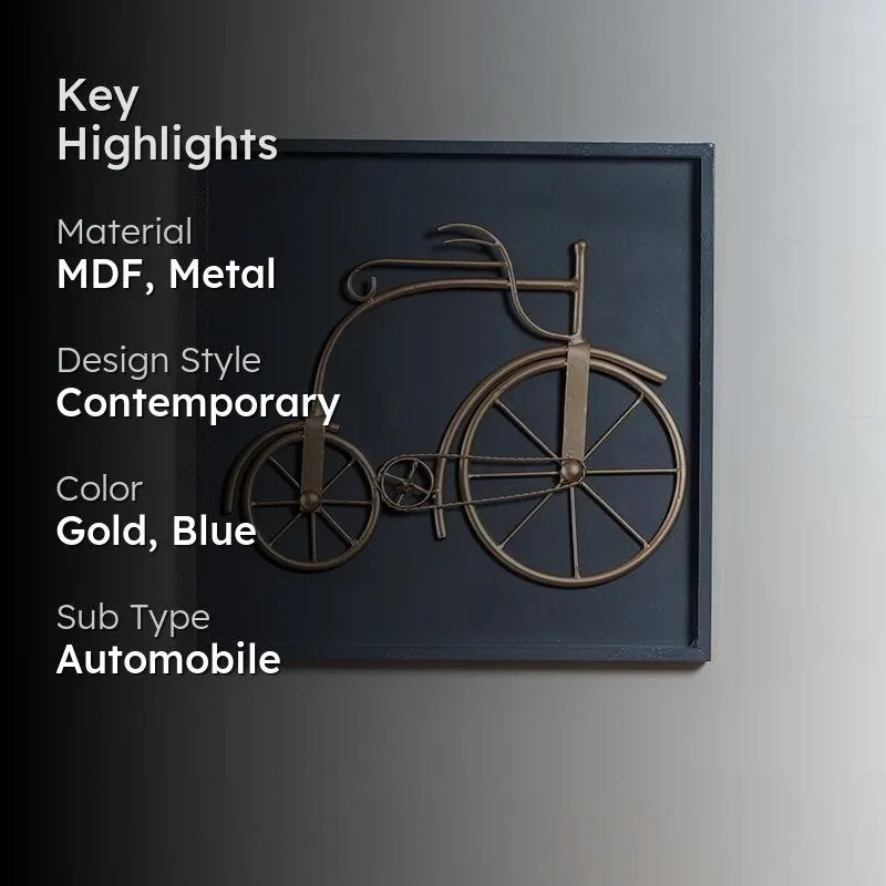 Muted Gold Retro Metal Bicycle Wall Accent media 2