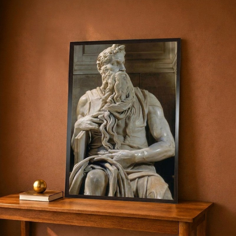 Tomb of Giulio II Moses Canvas Wall Painting - 9 x 12 inches