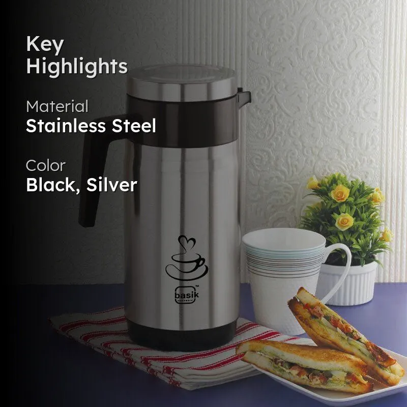 Lyra Stainless Steel Flask (Black,Silver) - 1500 mL media 2