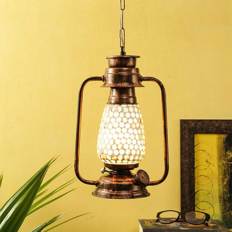 Navina Mosaic Lantern Glass Ceiling Lamp - Copper media 2