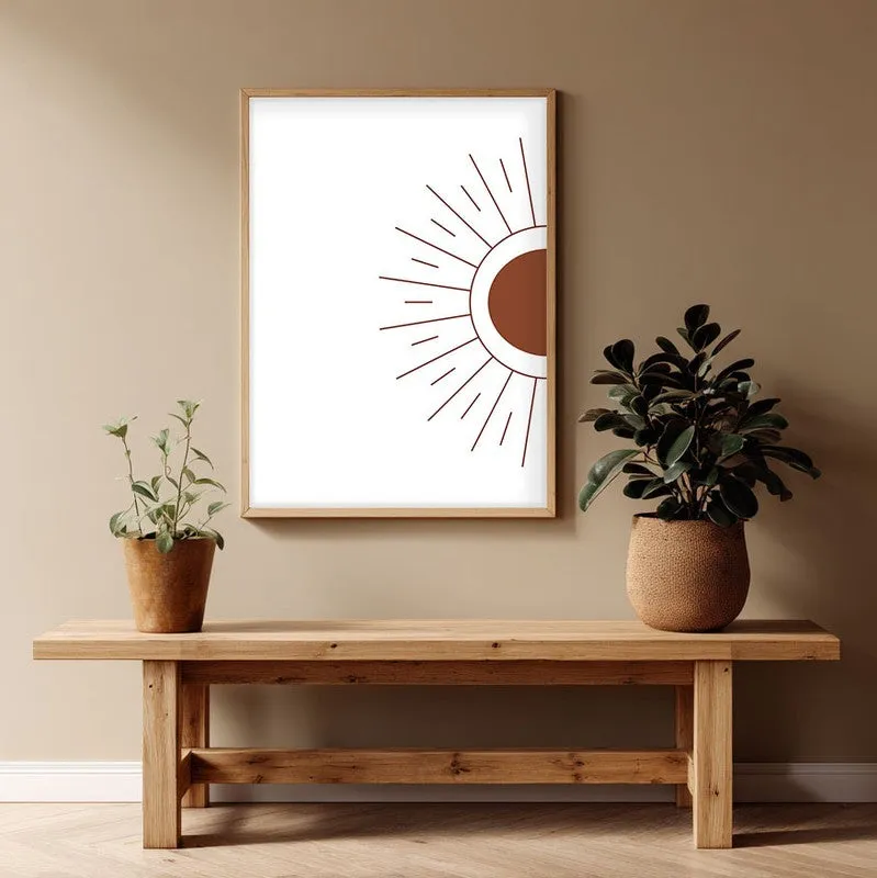 Amber Ray Canvas Wall Painting With Brown Frame media 1