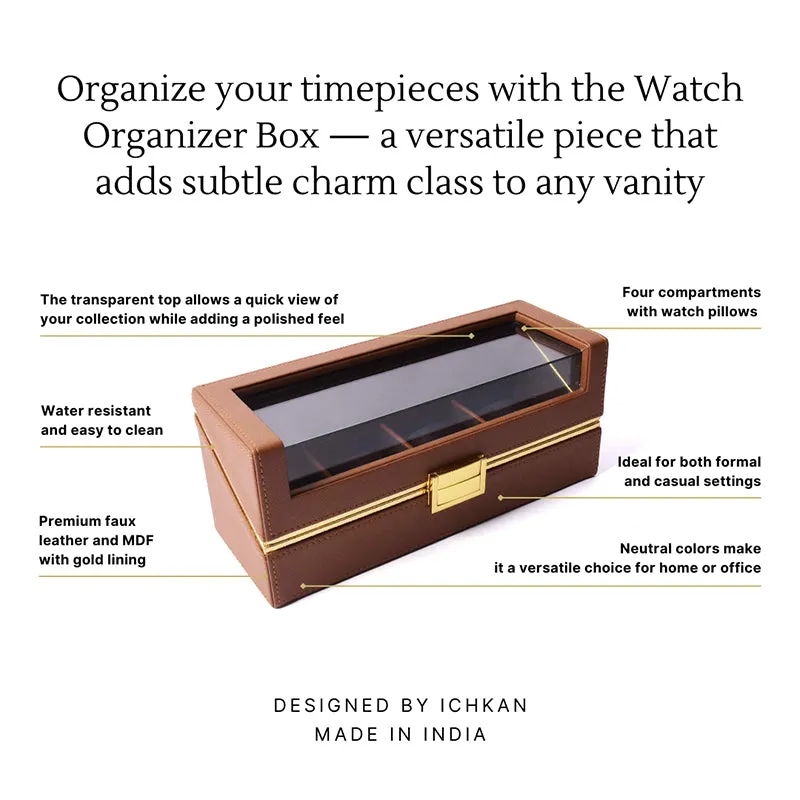 Ceastra Faux Leather Storage Box - Brown media 5