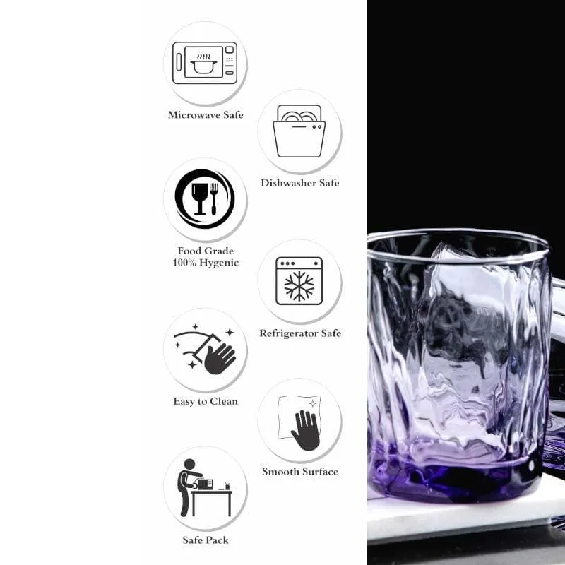 Kenzie Purple Glass Tumbler (355 ML) - Set Of Six media 7