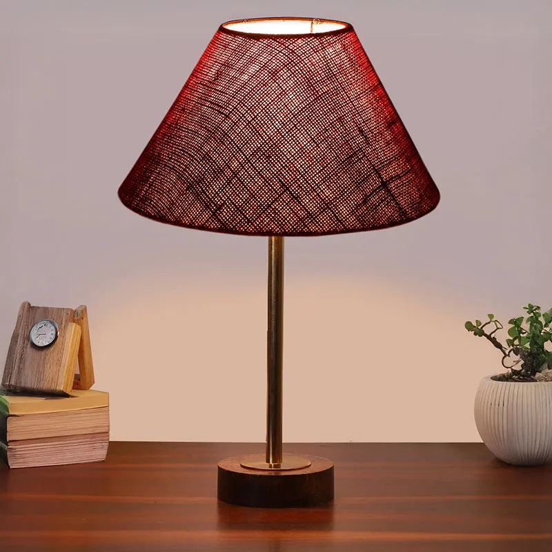 Sienna II Rodin Wooden Table Lamp - Maroon,Gold,Brown media 2