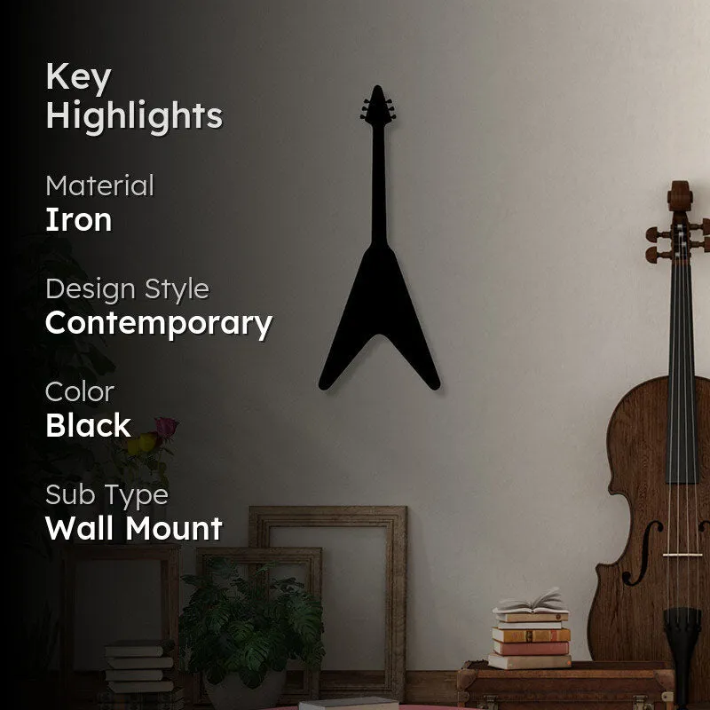 Electric Guitar Black Iron Wall Accent media 2