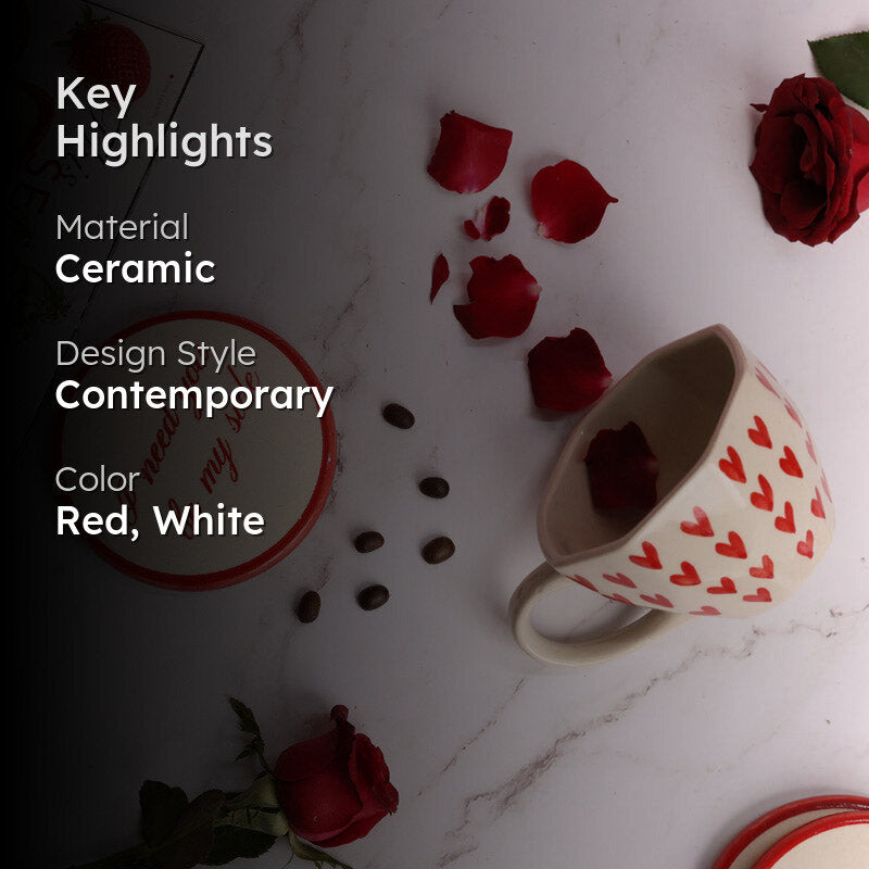 Love Lamina Ceramic Coffee Mug (200 mL) - Two Piece Set media 2