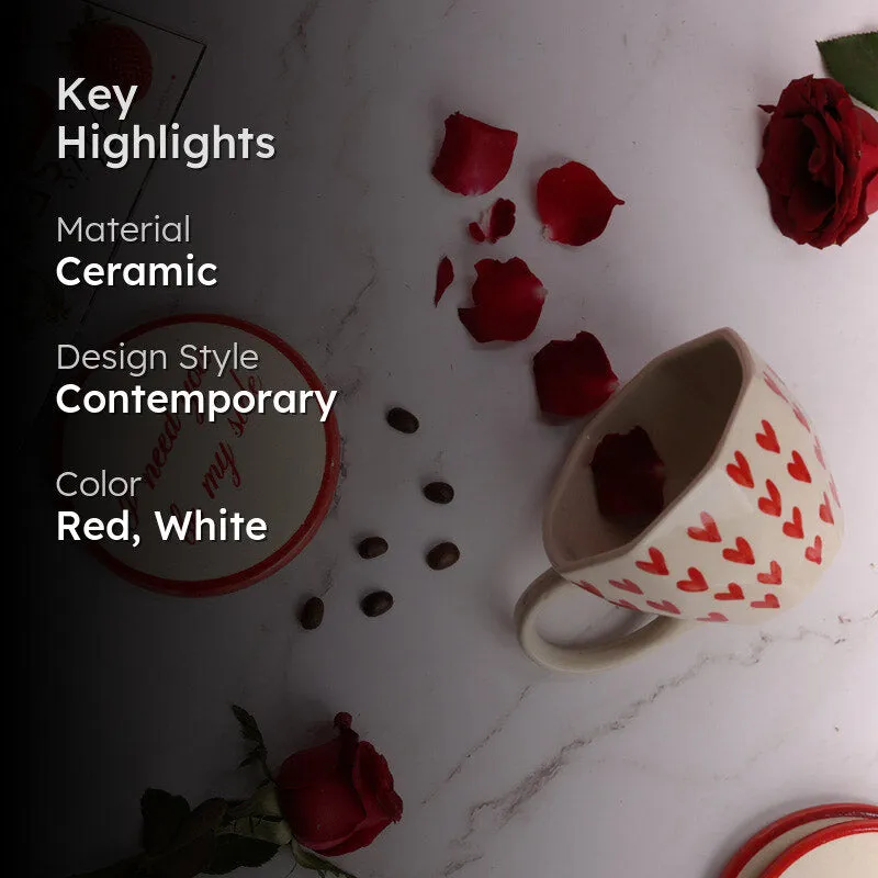 Love Lamina Ceramic Coffee Mug (200 mL) - Two Piece Set media 2