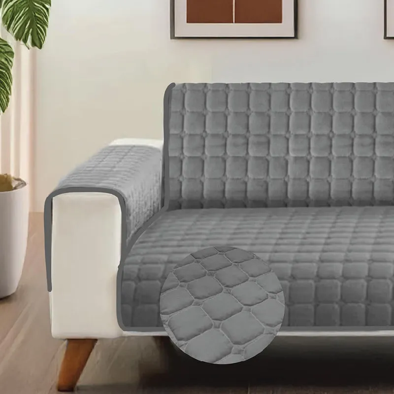 Urban Space Grey Textured Sofa Cover media 3