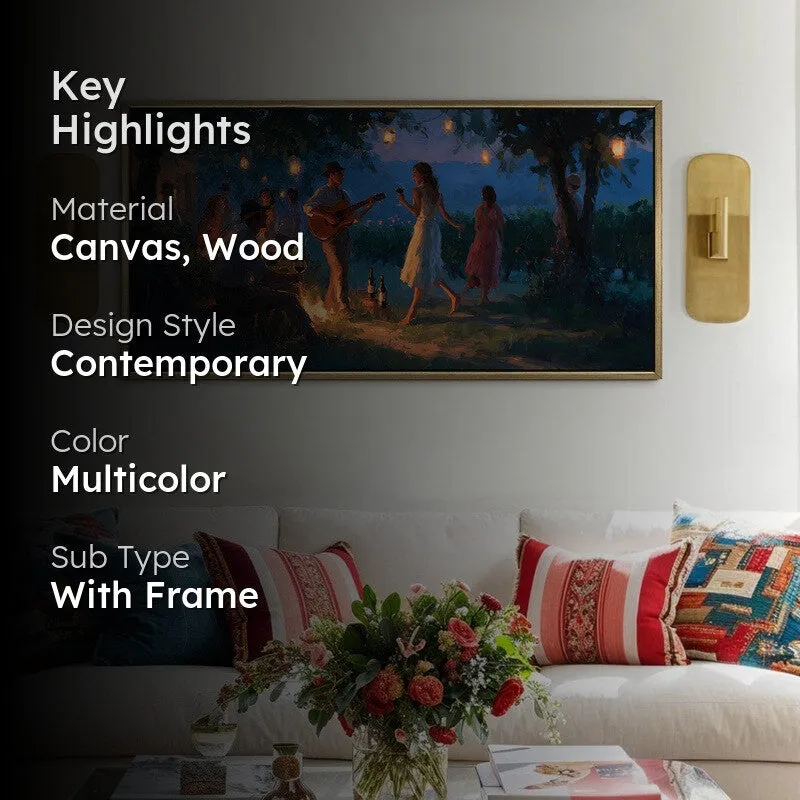 Firelight Serenade Canvas Wall Painting With Frame media 2
