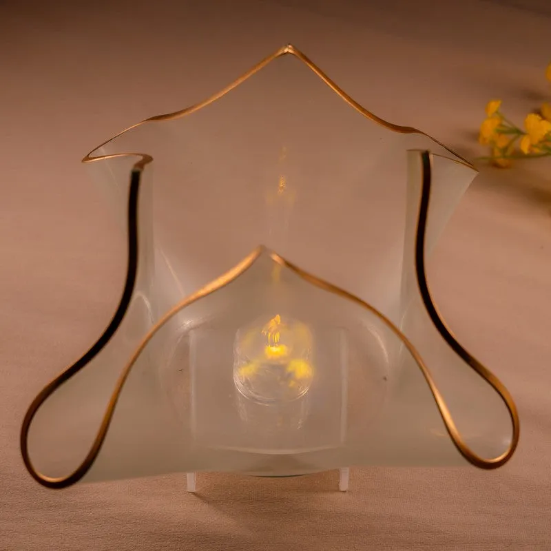 Crystal Petal Clear Tulip Glass Candle Holder media 6