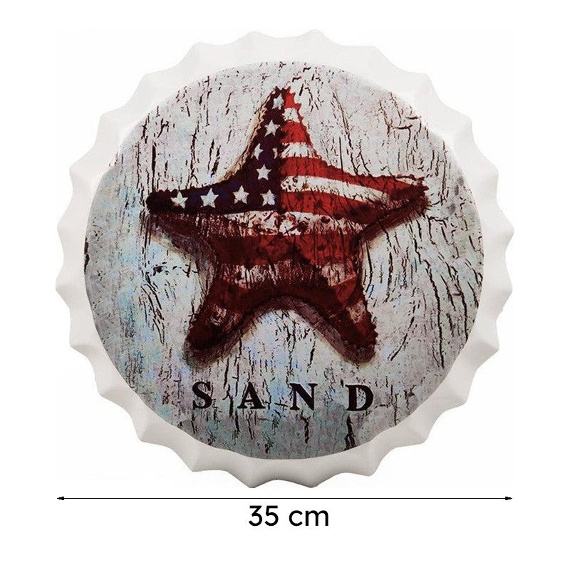 Star Fish Sand Bottle Cap Metal Wall Accent media 8