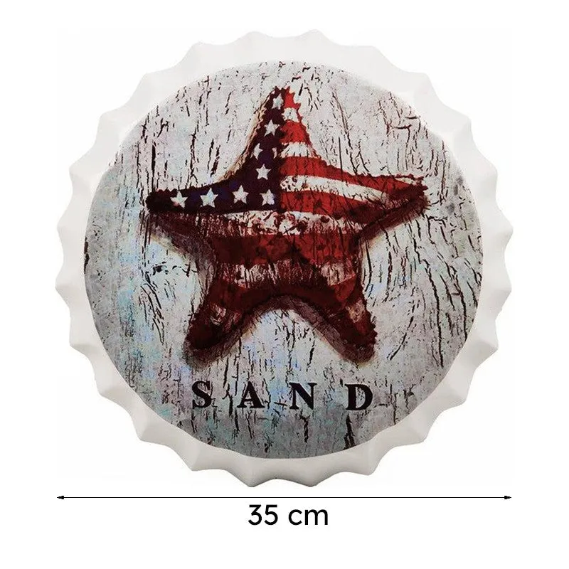 Star Fish Sand Bottle Cap Metal Wall Accent media 8