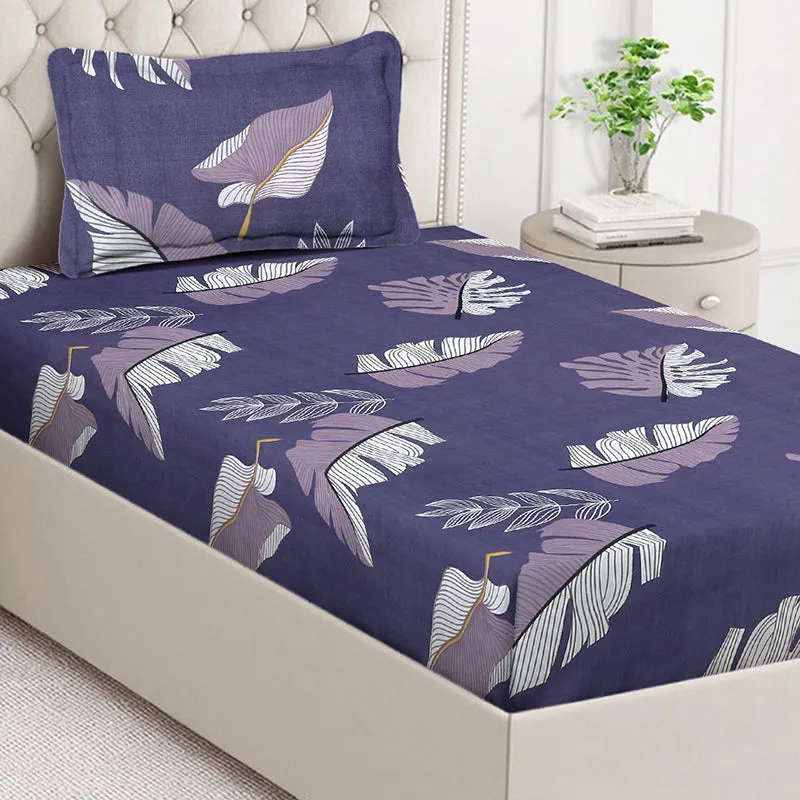 Tropi Tropi Floral Bedsheet (Purple) - 130 GSM media 4