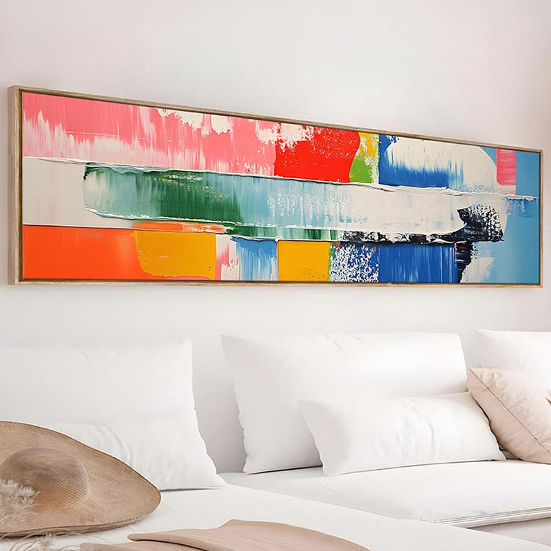 Chromatic Symphony Abstract Canvas Wall Art With Frame media 4