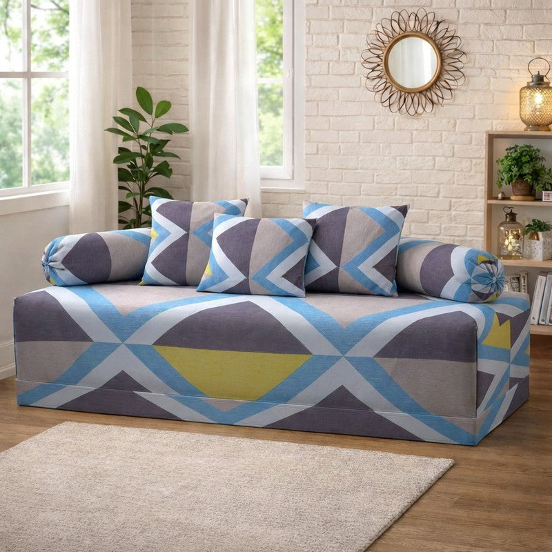 Structo Printed Diwan Set - Six Piece Set