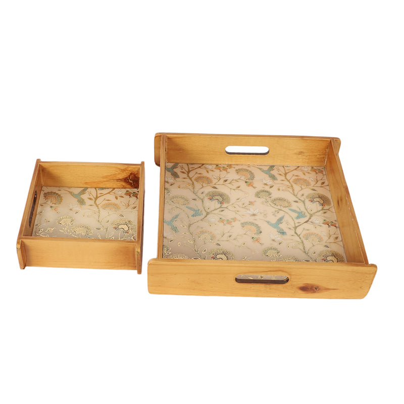Blossom Glow Wooden Serving Tray - Set of Two media 3