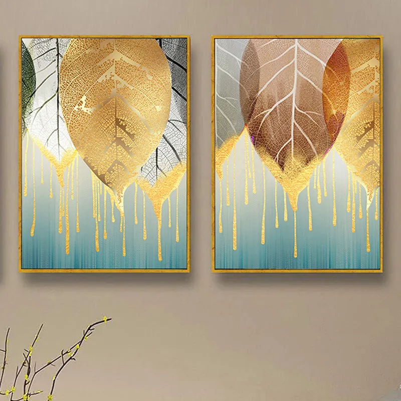 Leaf Drip Wall Art - Set Of Two media 1