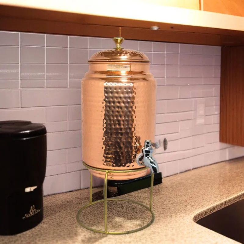 Cuva Copper Drink Dispenser With Stand (5 L) - Two Piece Set media 5