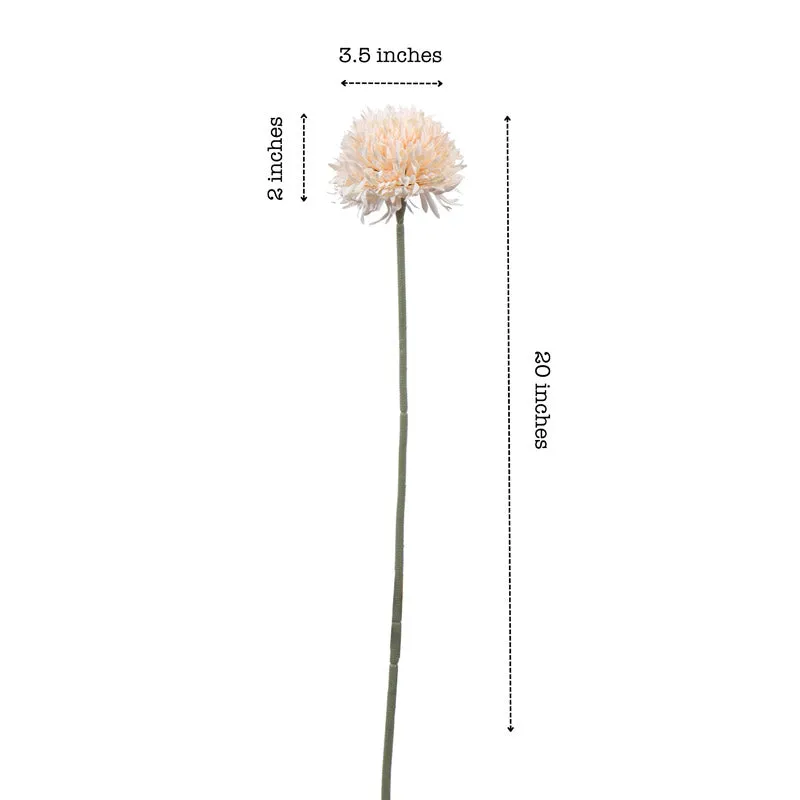 Artificial Realistic Chrysanthemum Flower Stick (Cream) - Set Of Six media 8