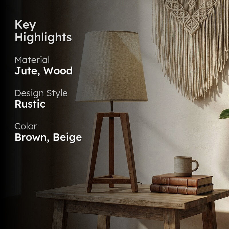 Magna Lux Jute Table Lamp - Brown,Beige media 2