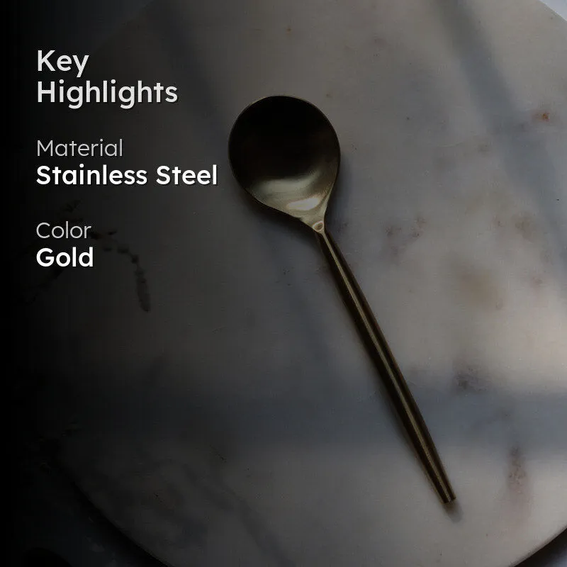 Manora Gold Dinner Spoon - Set Of two media 2