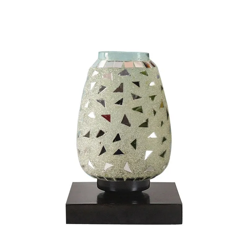 Luminte Mosaic Glass Wooden Table Lamp With Base media 5