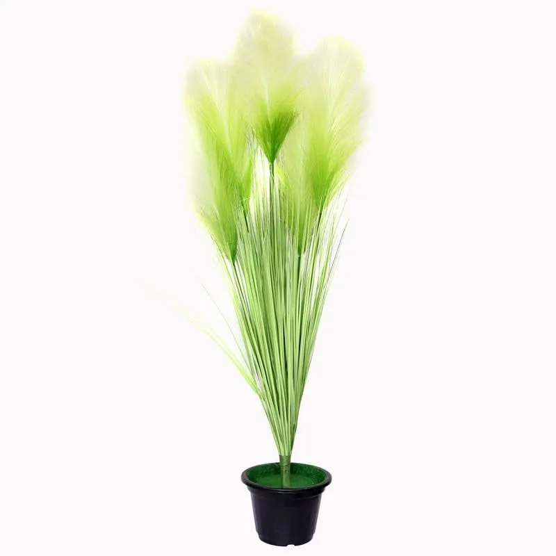 Jungleon Faux Pampas Grass With Black Plastic Pot - 3.2 Feet media 4